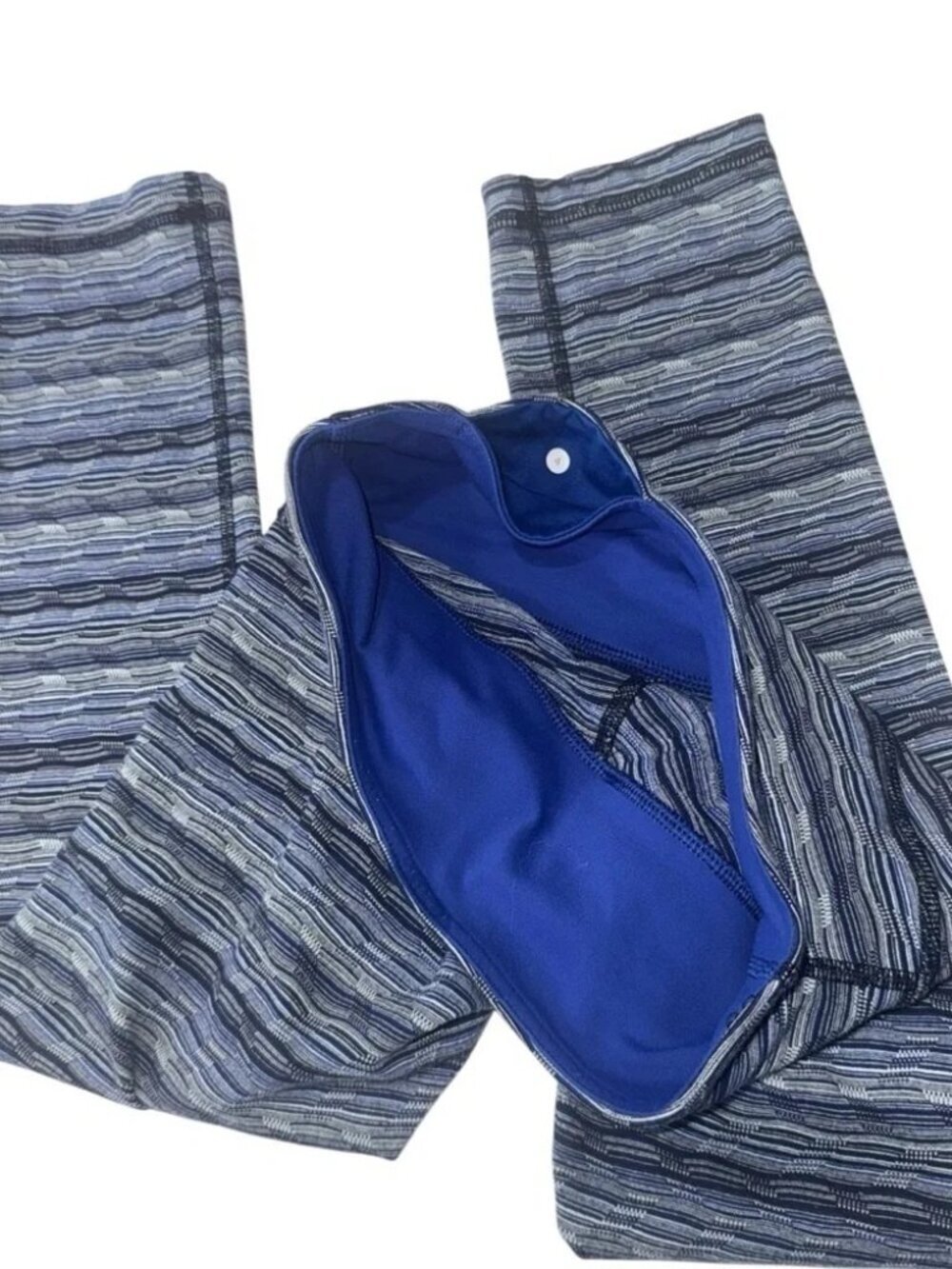 LULULEMON - Wunder Under Crop - Space Dye Twist Sapphire Blue Multi Sz 4 - Picture 6 of 7